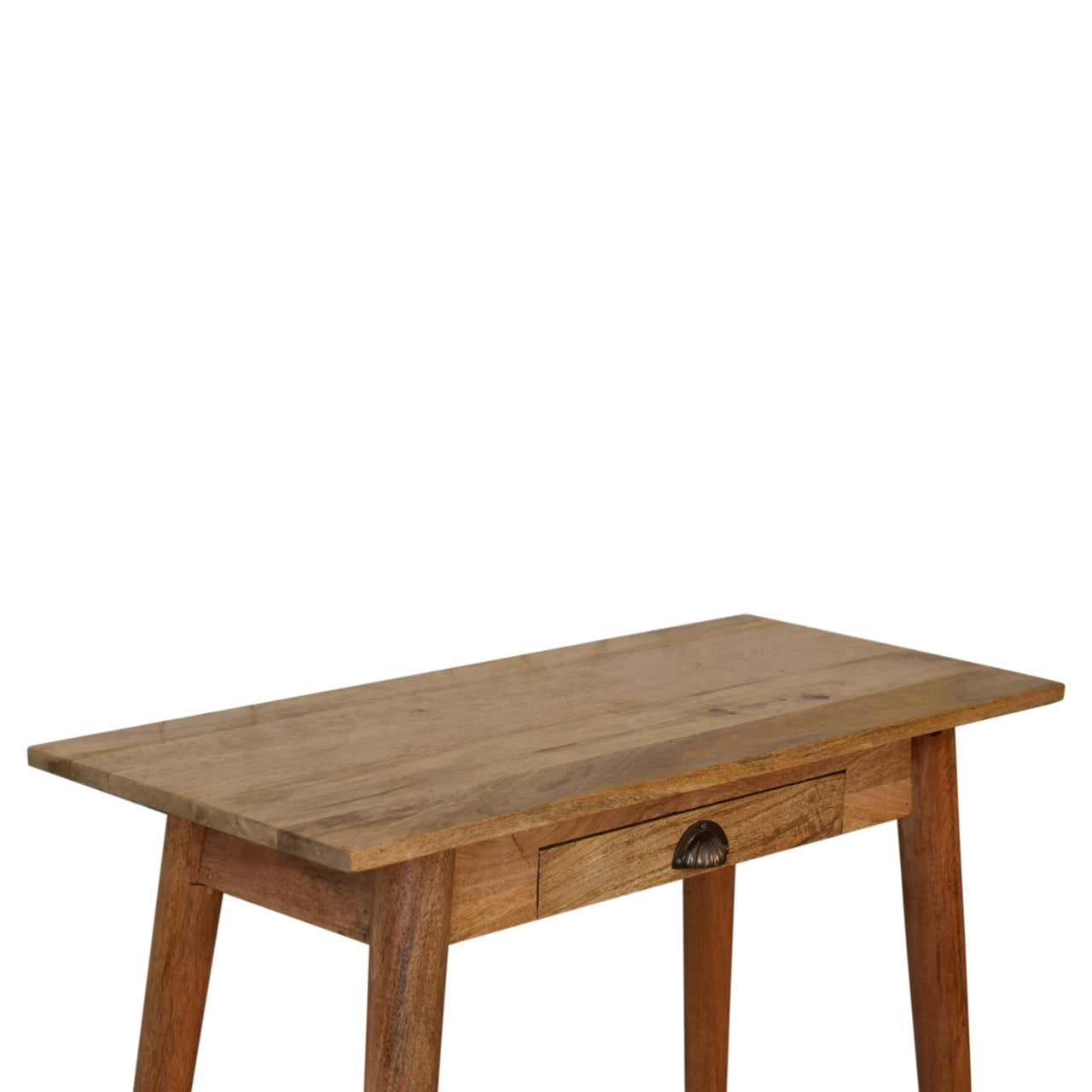 Grasse Mini Natural Mango Wood Scandi Writing Desk with Drawer