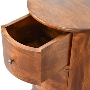 Mezzano Chestnut Mango Wood 3 Drawer Drum Cabinet