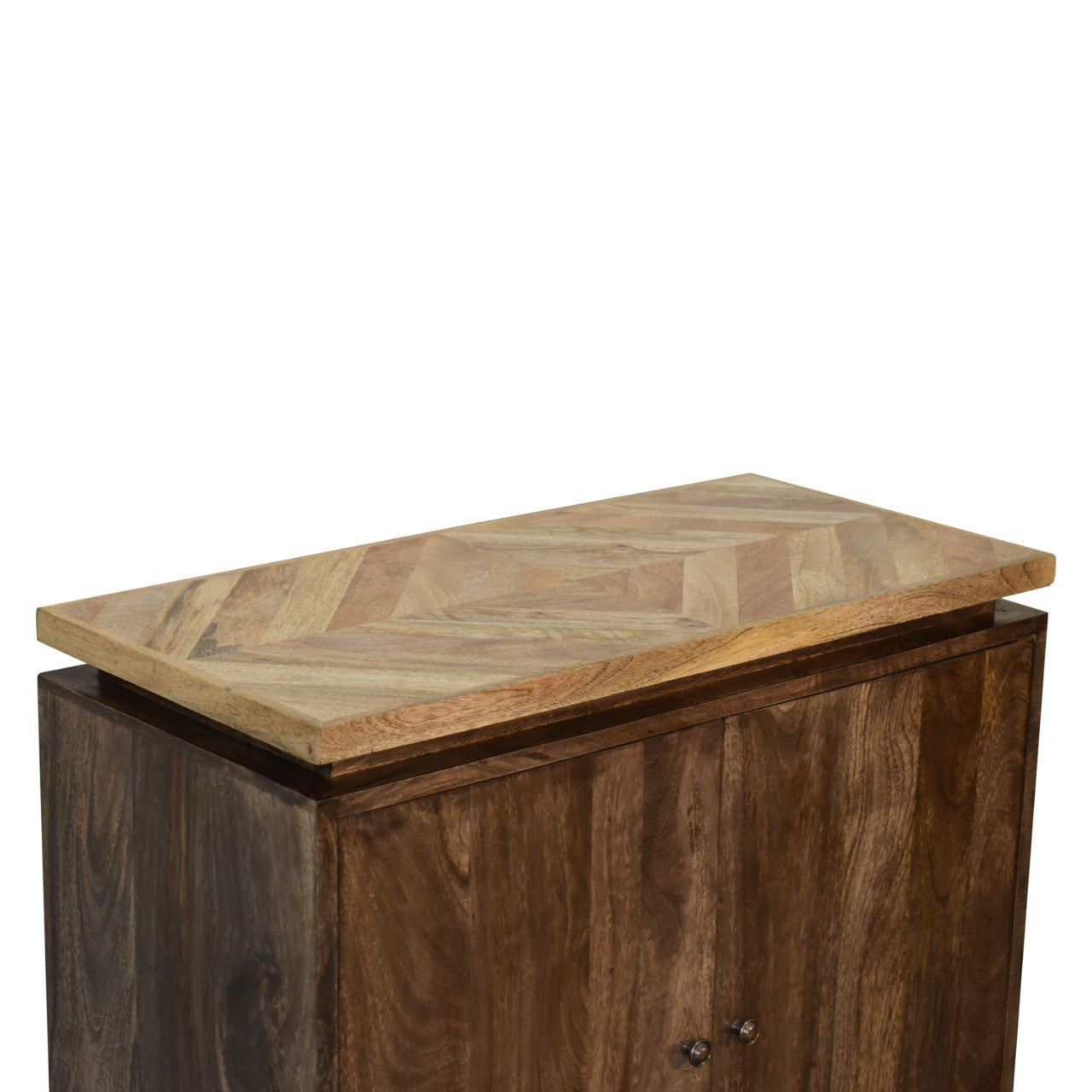 Giverny 2 tone Wooden Platform Storage Cabinet with Doors