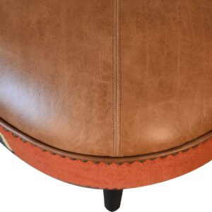 Positano Durrie and Buffalo Leather Footstool