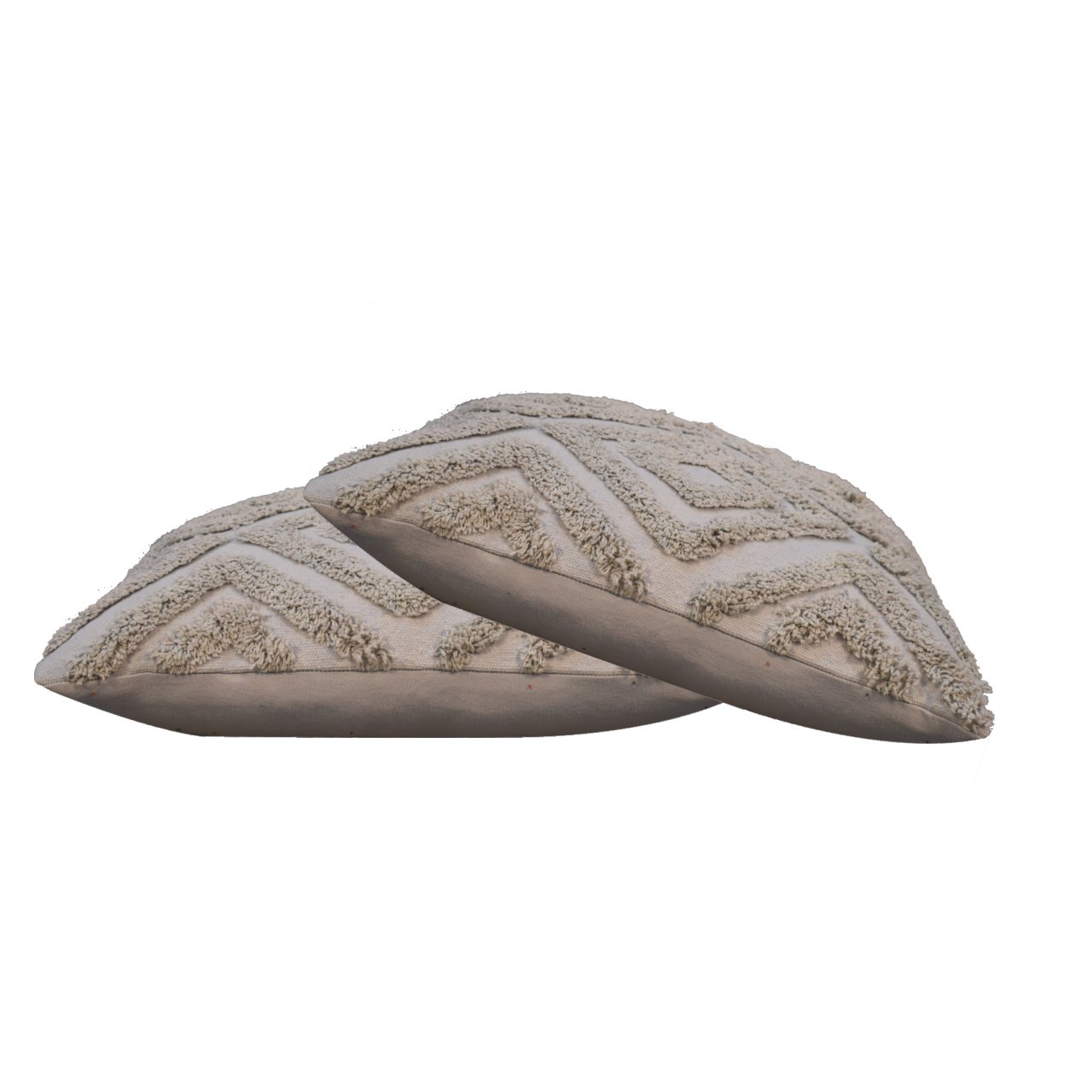 Set of 2 Bologna Grey Mini Diamond Tassle Cushions