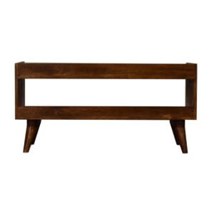 Wye Mud Linen and Mango Wood Nordic Storage Bench