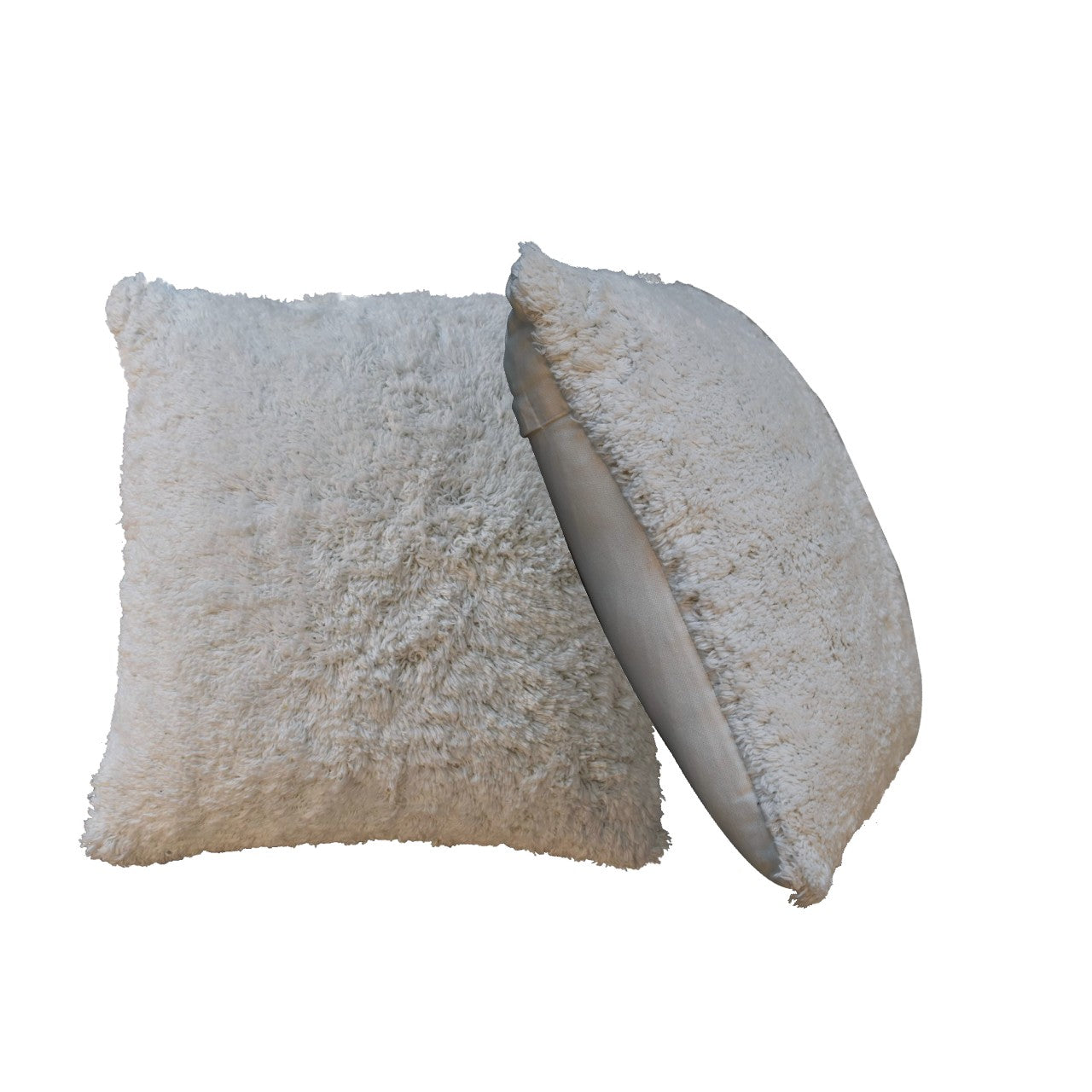 Set of 2 Domme Fluffy Cream Cushion Covers