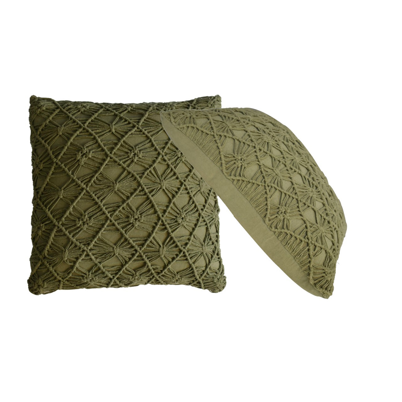 Amalfi Set of 2 Green Handwoven Cushion Covers