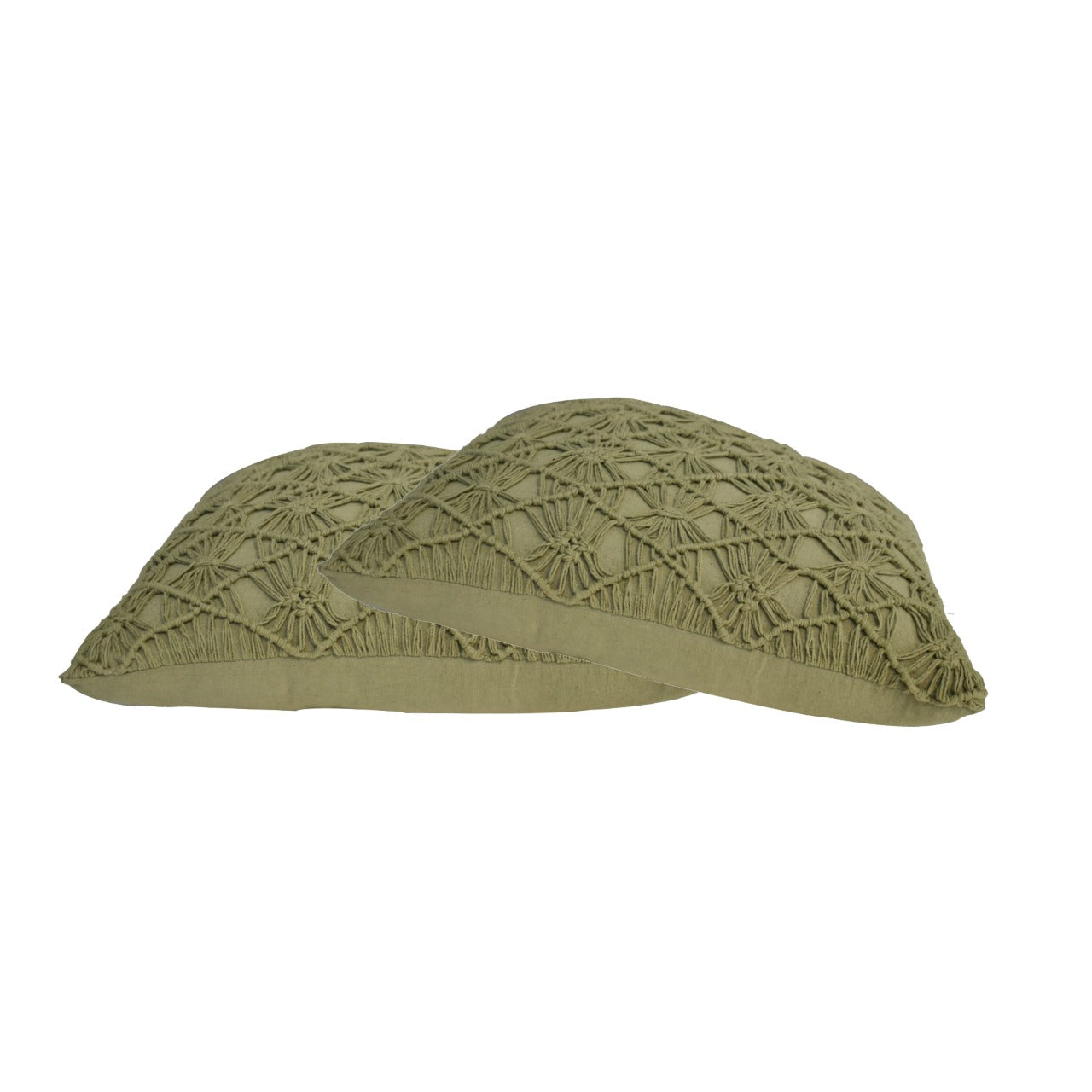 Amalfi Set of 2 Green Handwoven Cushion Covers