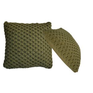 Set of 2 Riomaggiore Macrame Green Cushion Covers