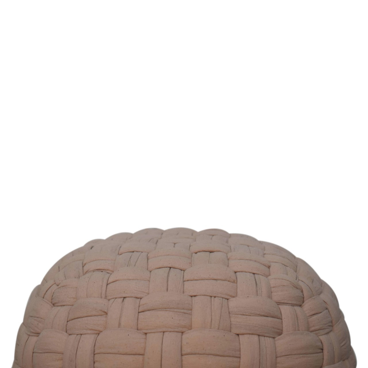 Noto Tube Cream Cotton Hand Knitted Pouffe
