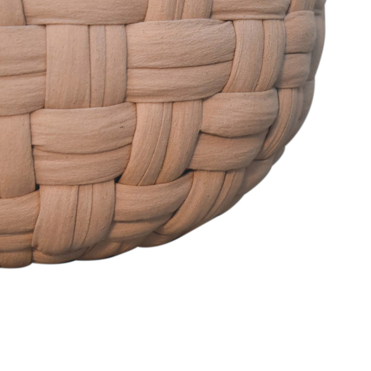 Noto Tube Cream Cotton Hand Knitted Pouffe