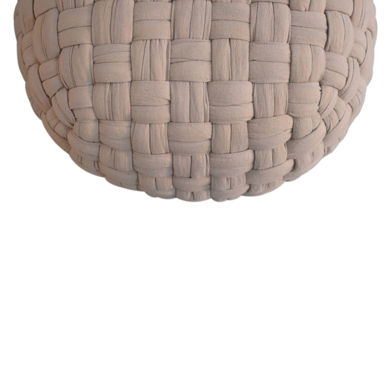 Noto Tube Cream Cotton Hand Knitted Pouffe