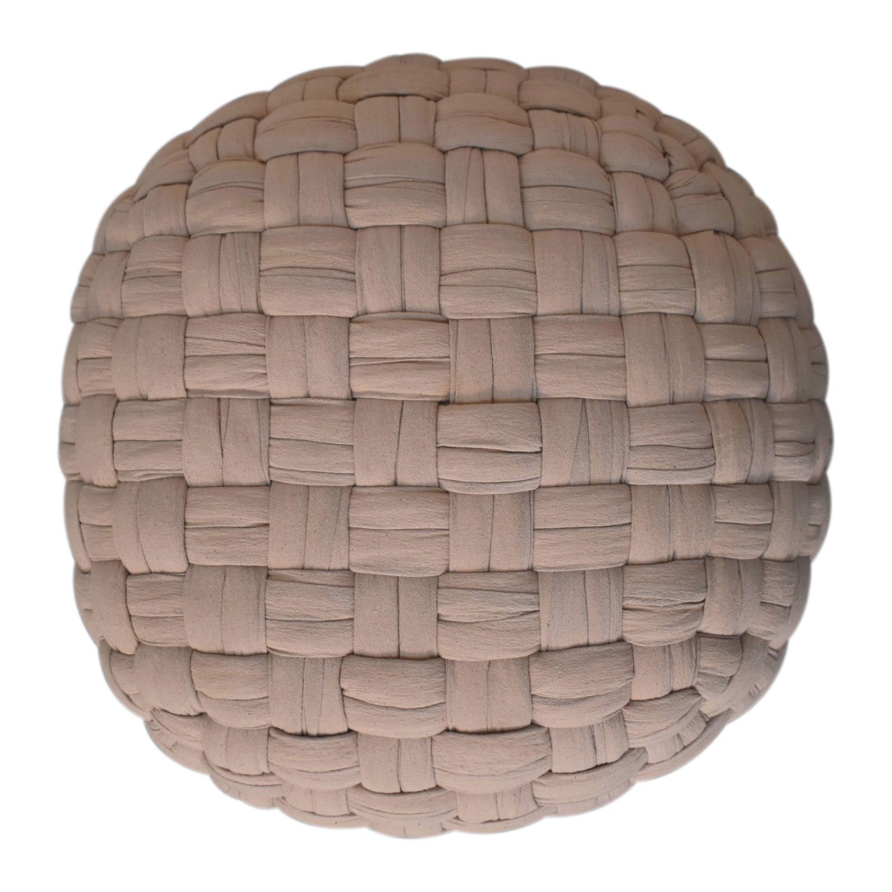 Noto Tube Cream Cotton Hand Knitted Pouffe