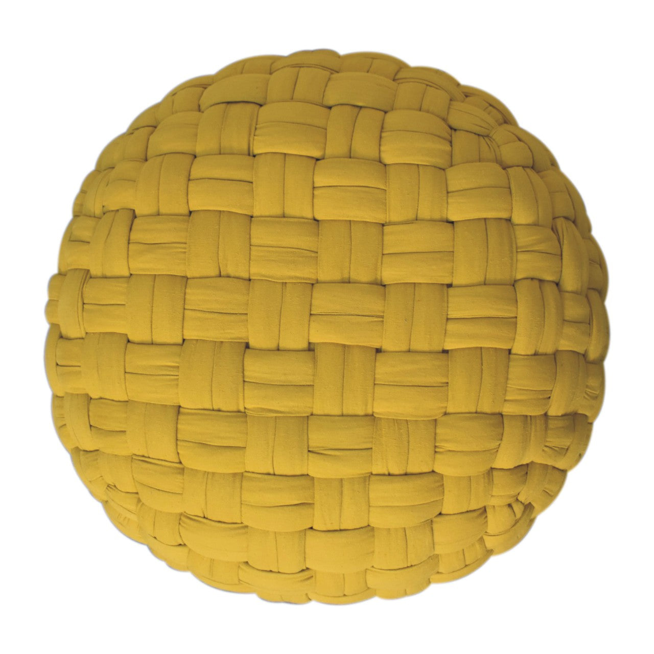 Lucca Yellow Mustard Cotton Weave Tube Pouffe