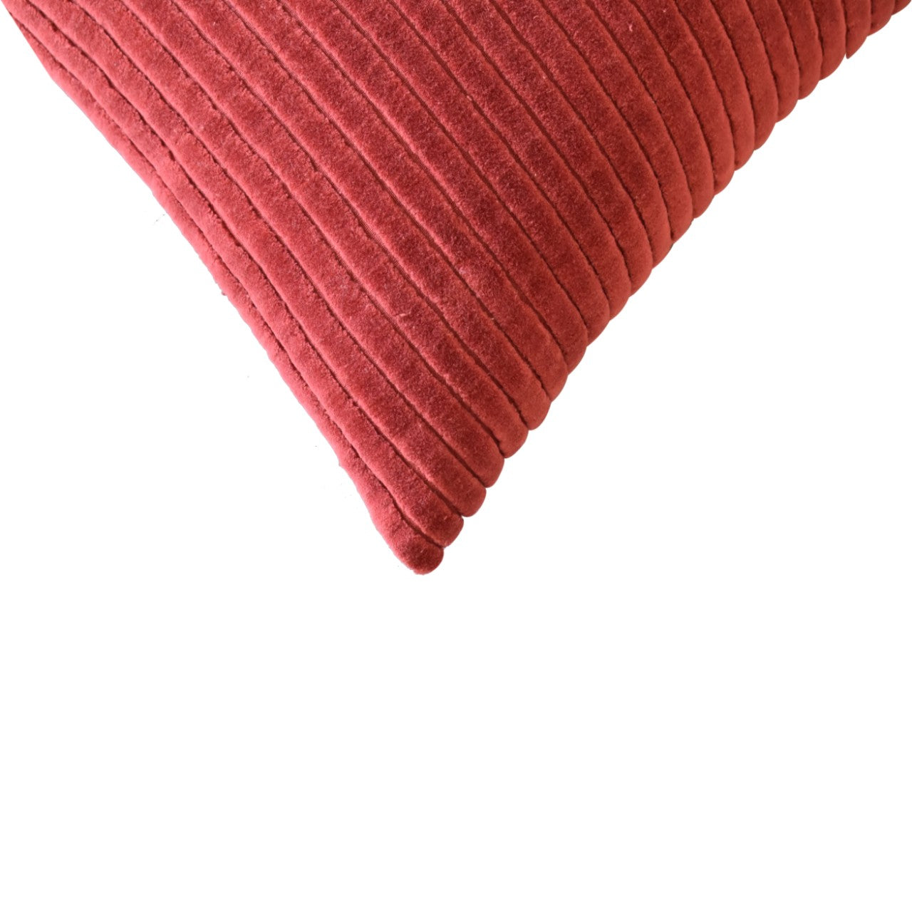 Set of 2 Verezzi Ribbed Red Cushion Covers