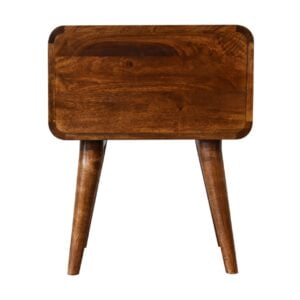 Ostuni Curved Mango Wood Chestnut Bedside Table 2 Drawers