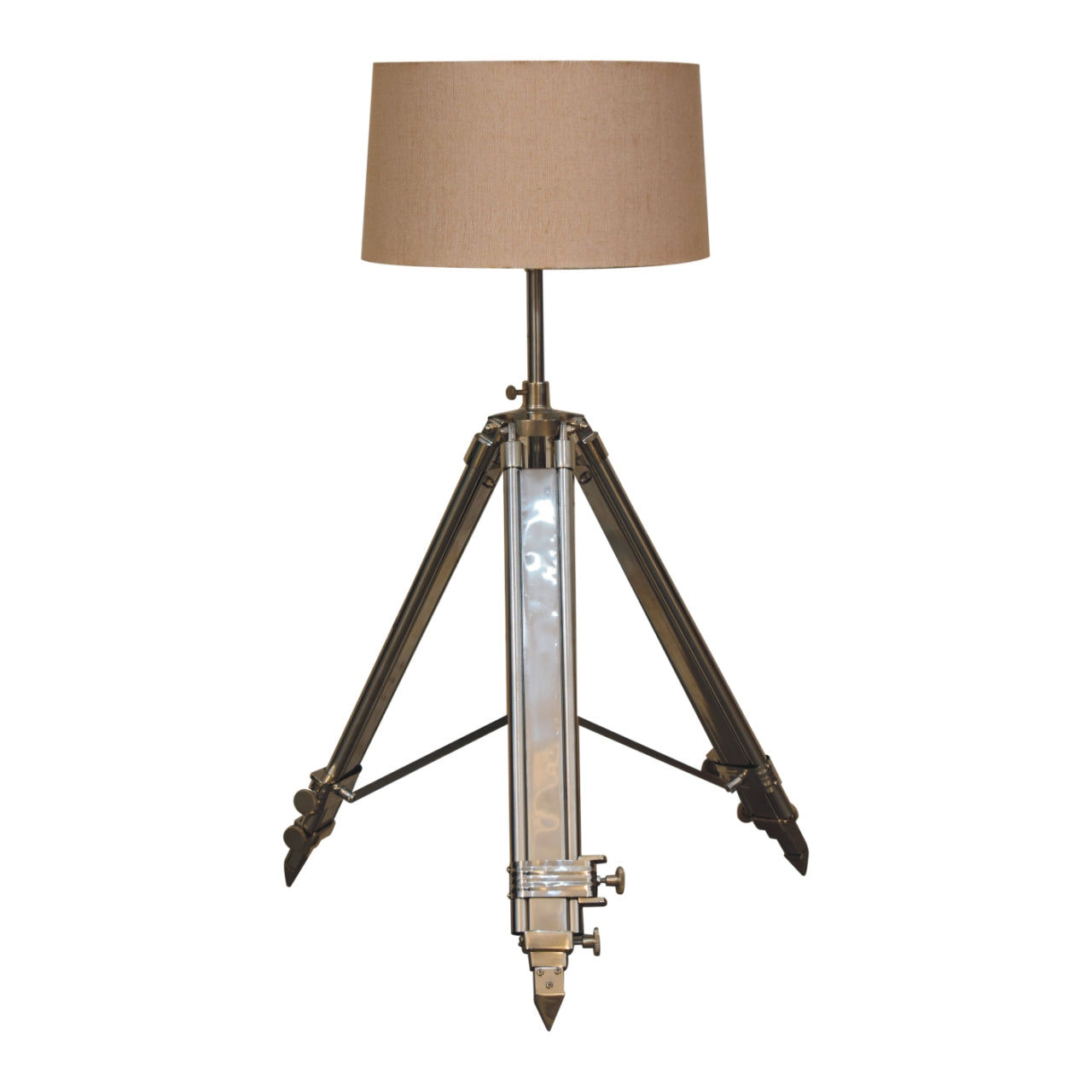 Modena Chrome Tripod Lamp with Cream Shade