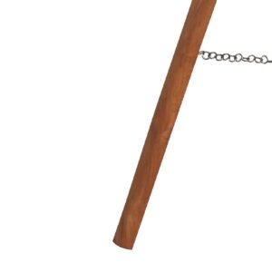 Phuket Fixed Chrome and Teak Wood Tripod Floor Lamp