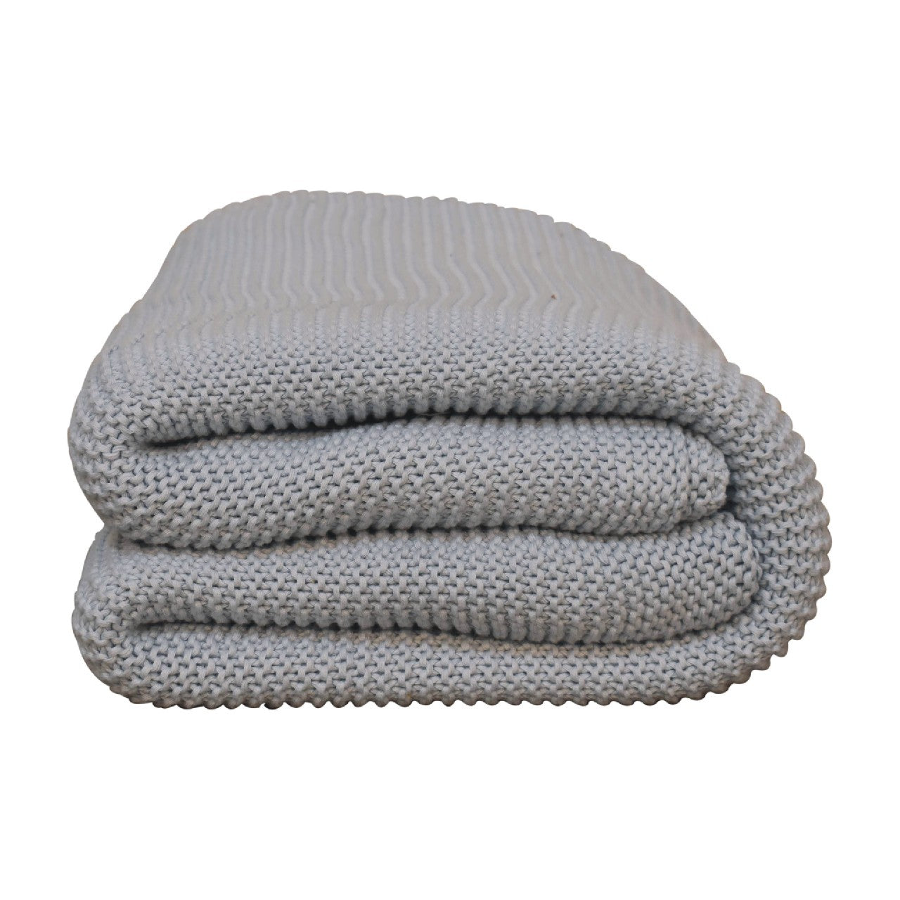 Sirmione Double Soft Blue Knit Throw