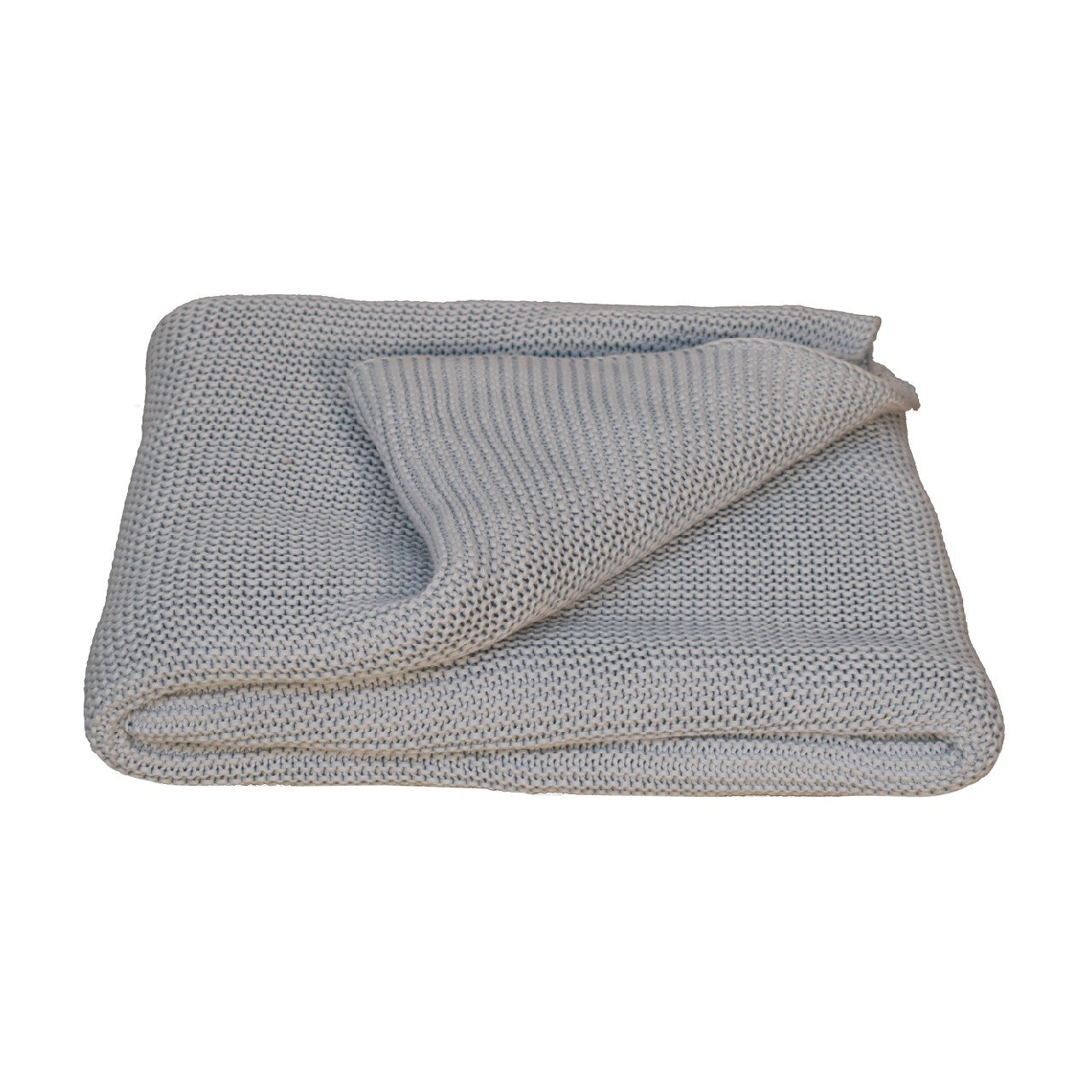 Sirmione Double Soft Blue Knit Throw