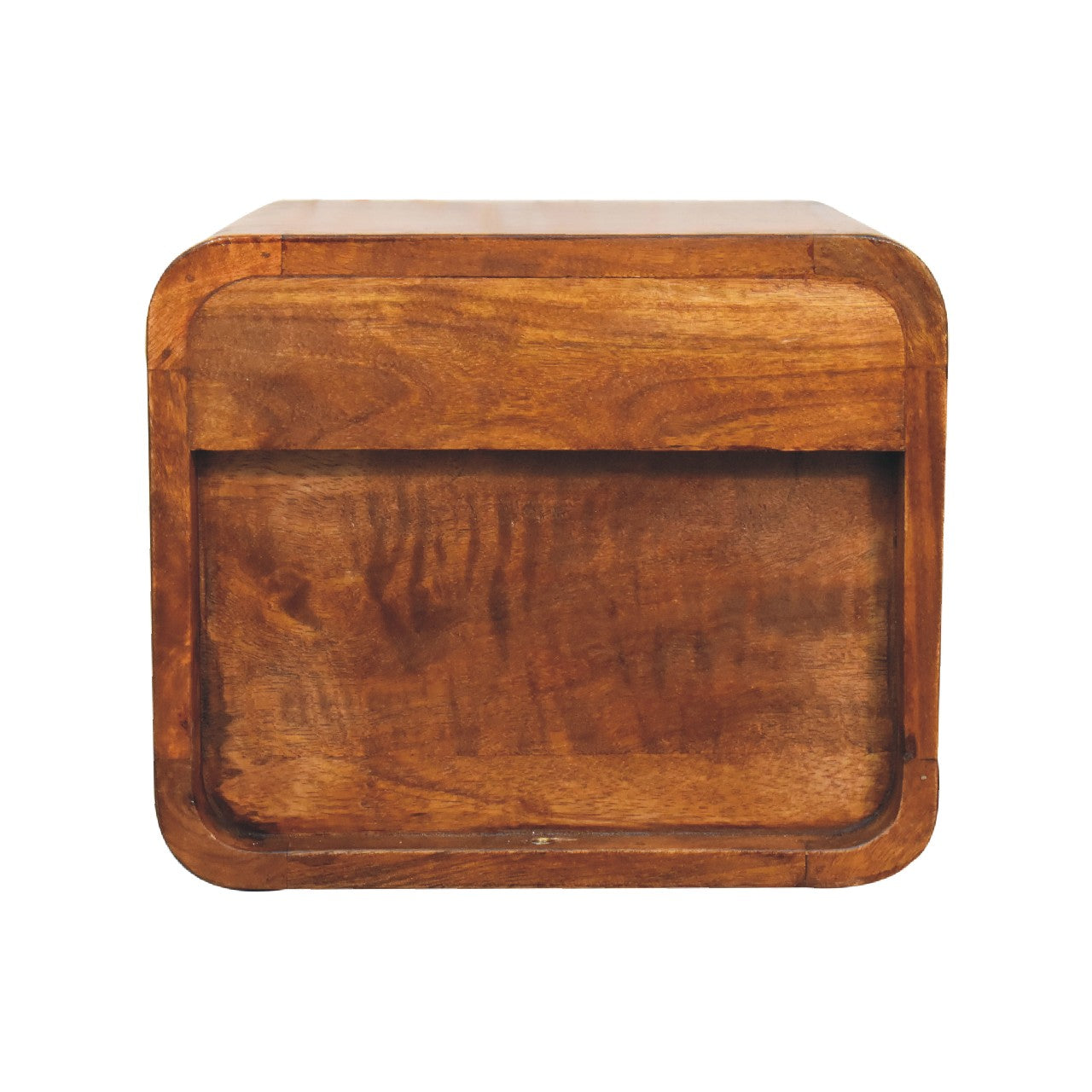 Kamala Floating Mini Chestnut Mango Wood Bedside Table 2 Drawers