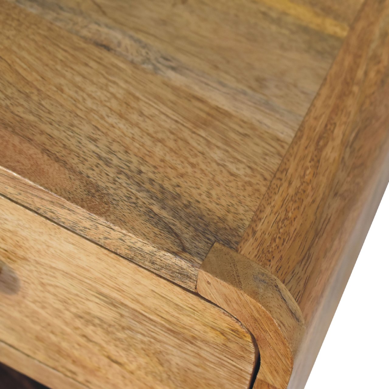 Parma Mini Oak Mango Wood Floating Open Bedside Table