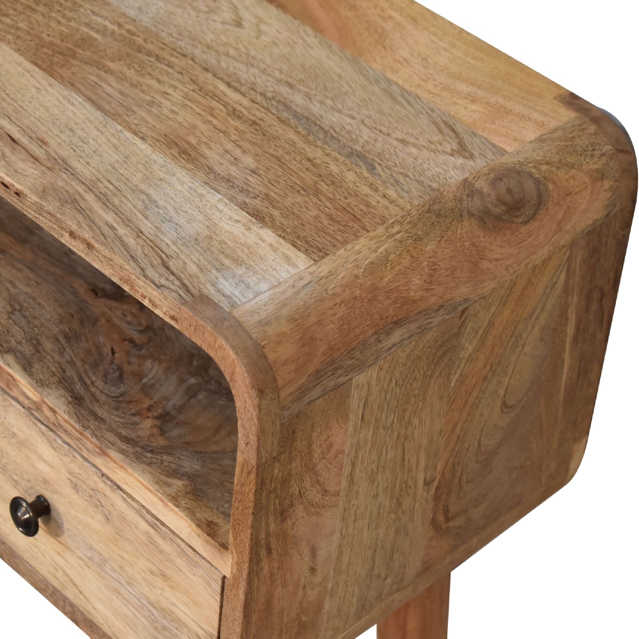 Peschiera Mini Curved Oak Mango Wood Console Table