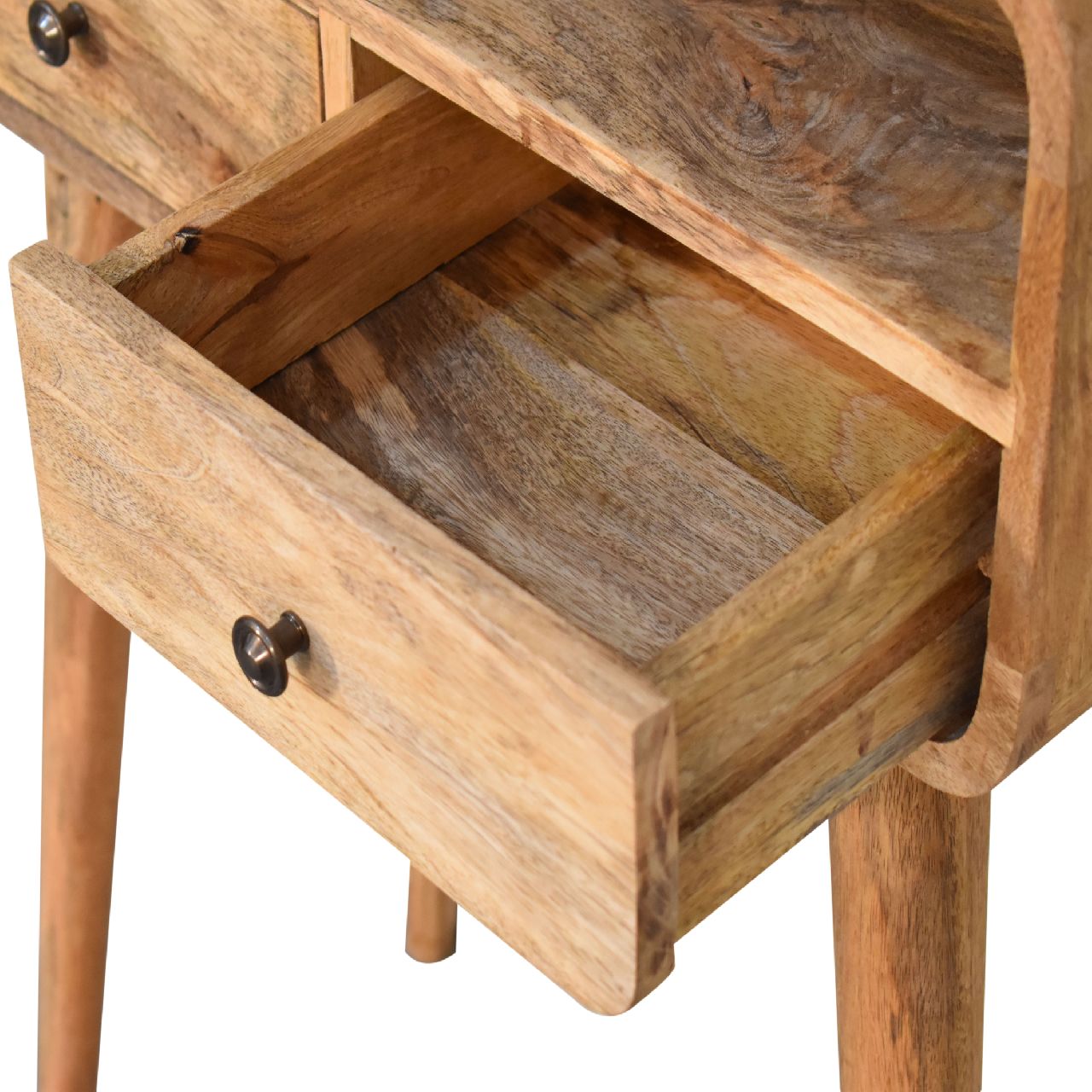 Peschiera Mini Curved Oak Mango Wood Console Table