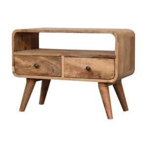 Peschiera Mini Curved Oak Mango Wood TV Media Unit