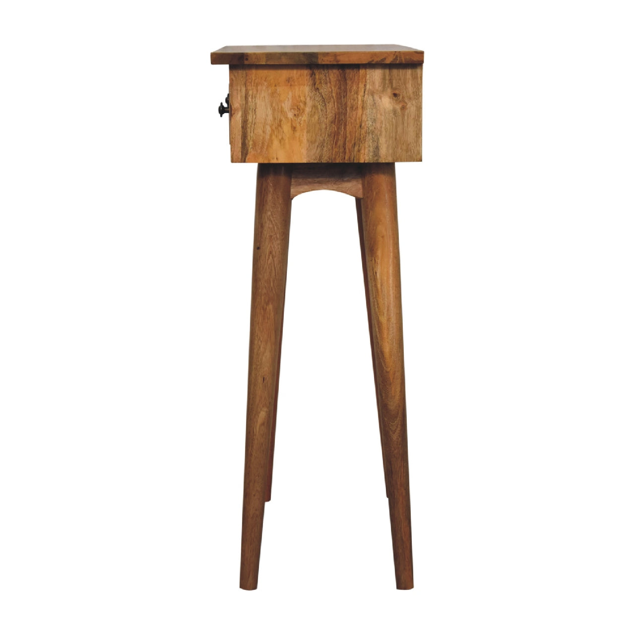 Parma Mini Oak Mango Wood Hallway Console Table 2 Drawers
