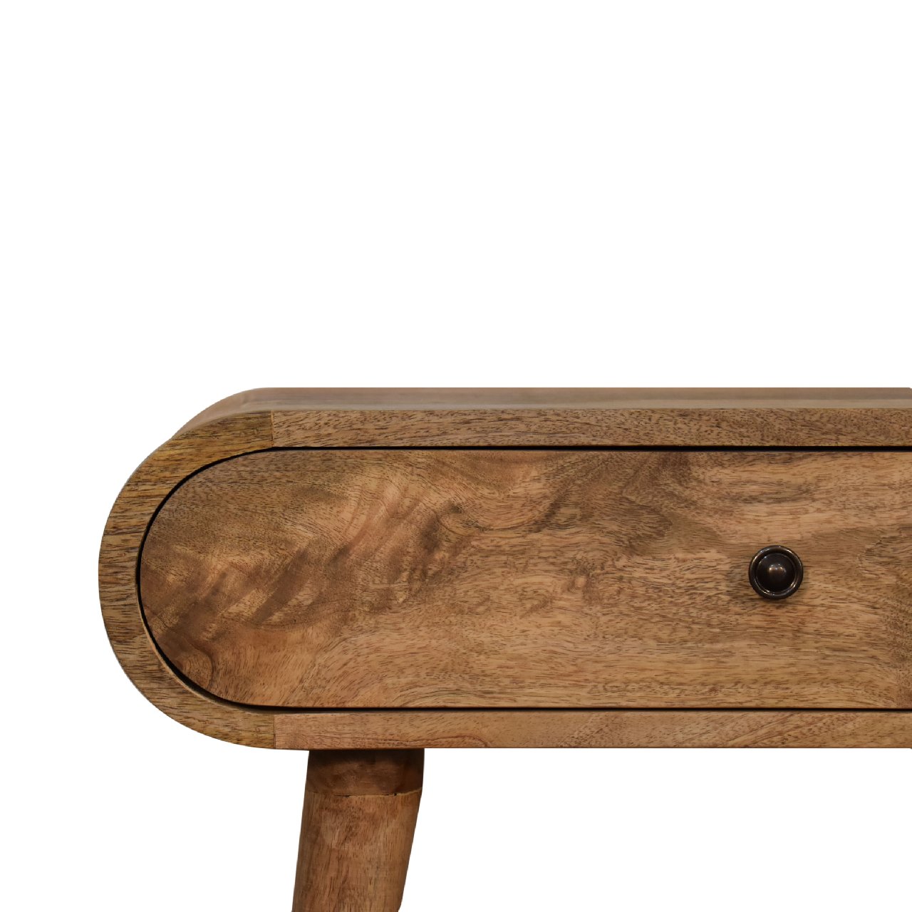 Cagliari Mini Curved Natural Mango Wood Console Table with Drawer