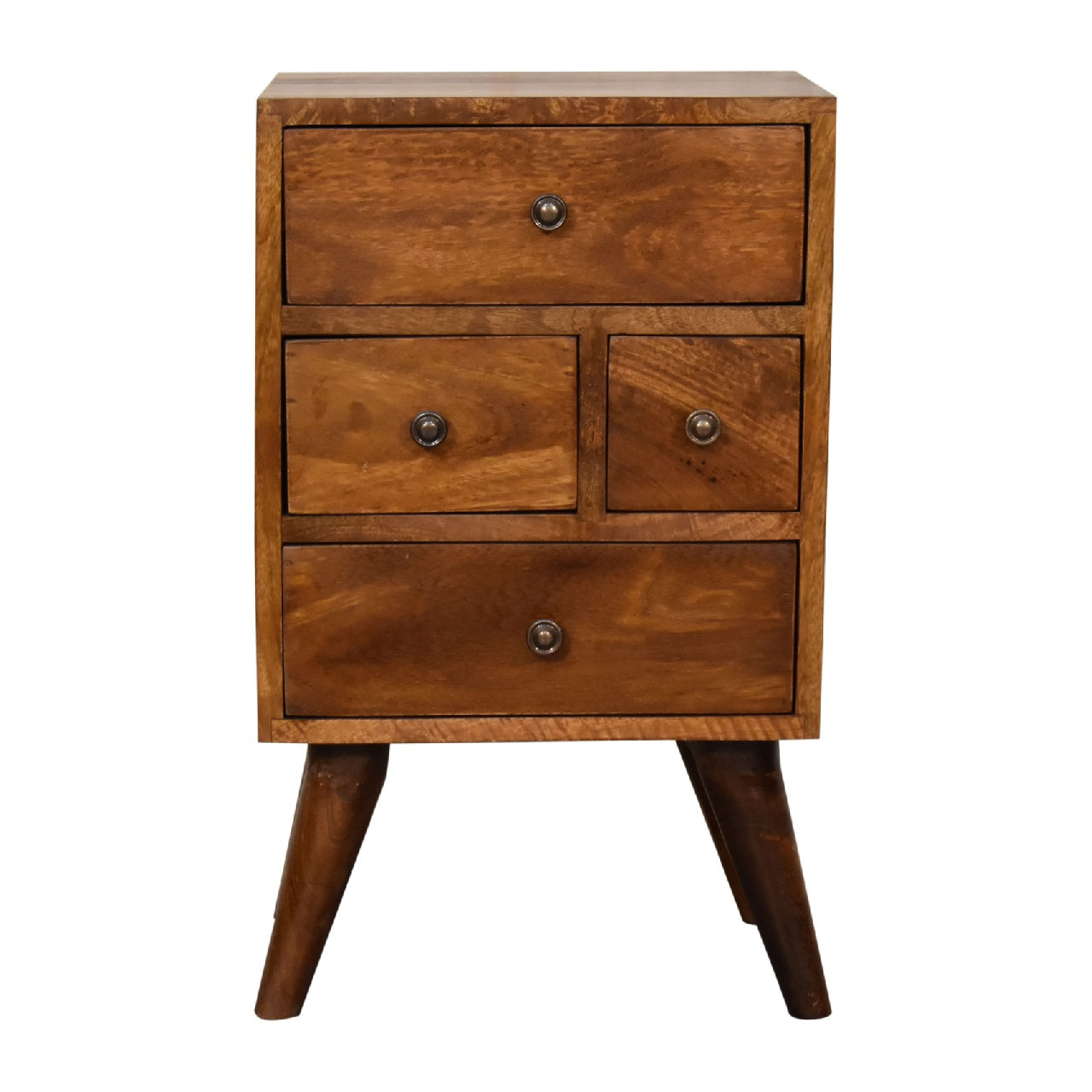 Nong Song Hong 4 Drawer Multi Chestnut Mango Wood Bedside