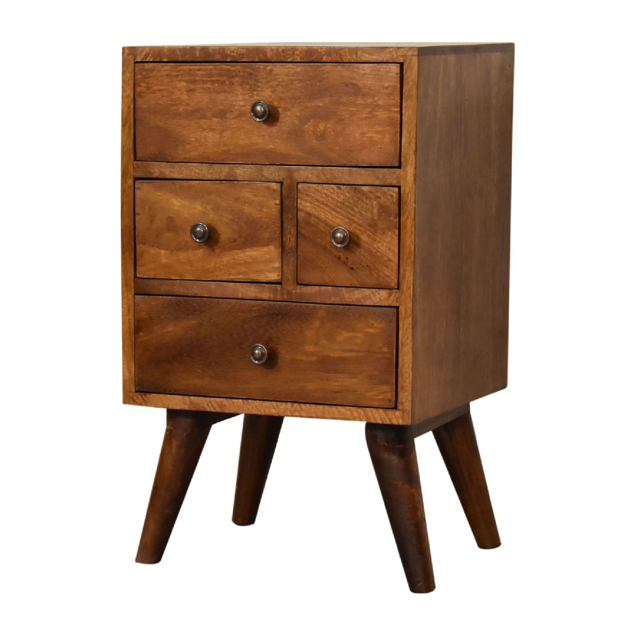 Nong Song Hong 4 Drawer Multi Chestnut Mango Wood Bedside