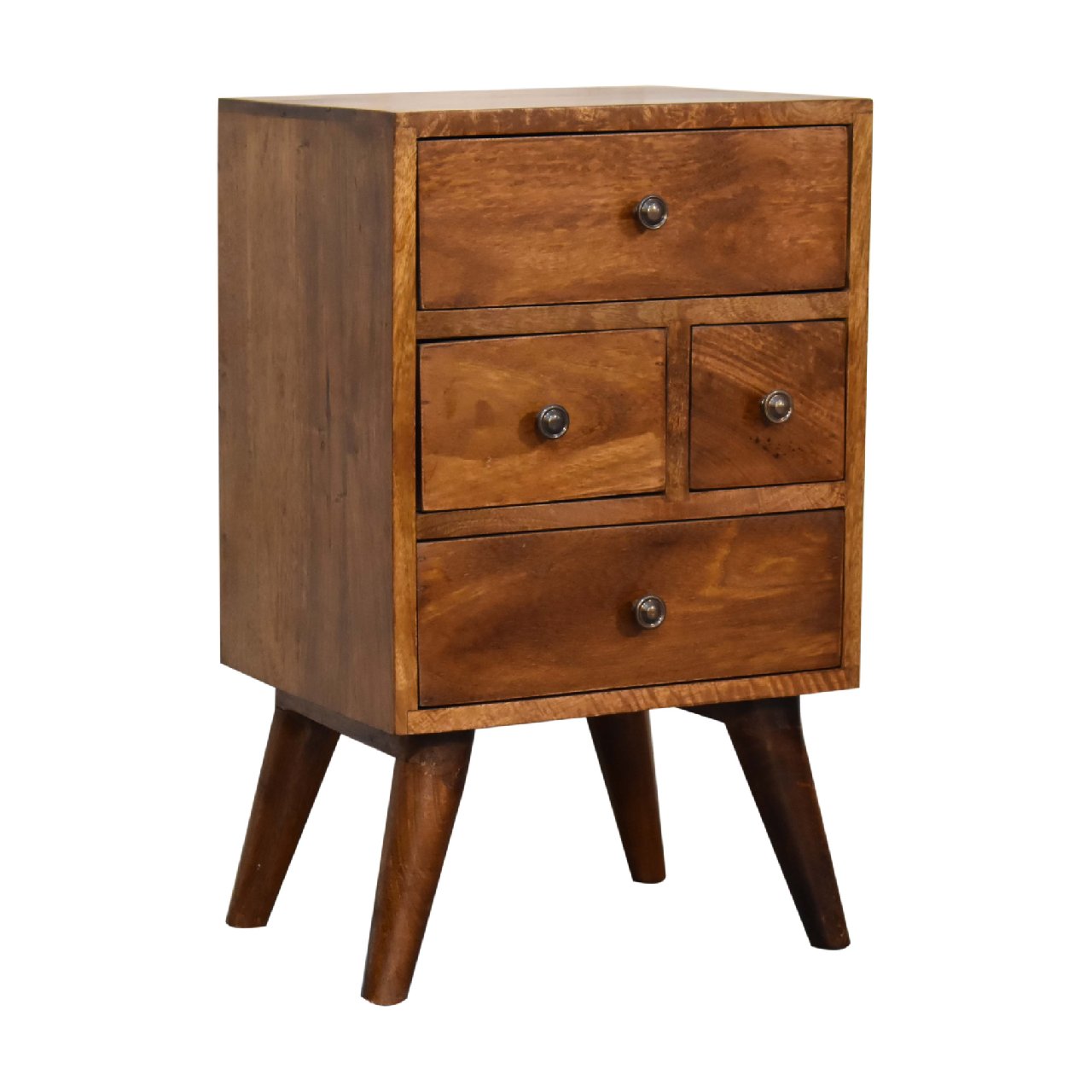 Nong Song Hong 4 Drawer Multi Chestnut Mango Wood Bedside