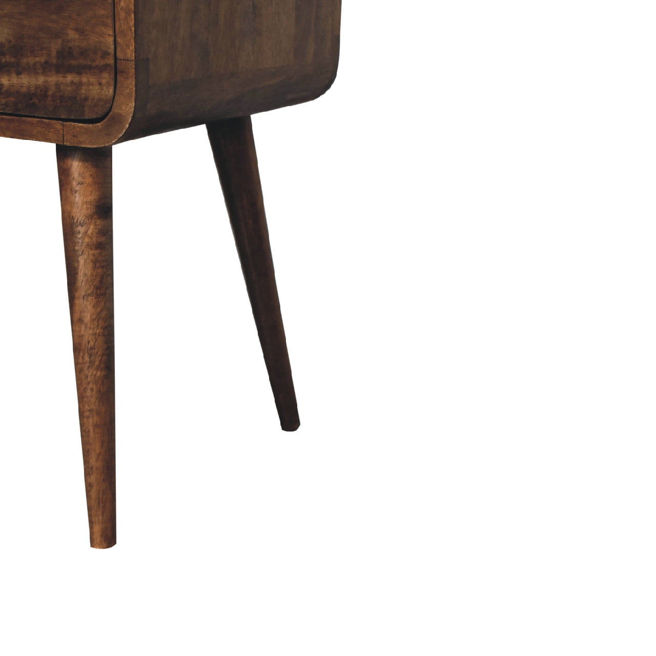 Thawatchai Mini Mango Wood Curve Open Bedside with Drawer