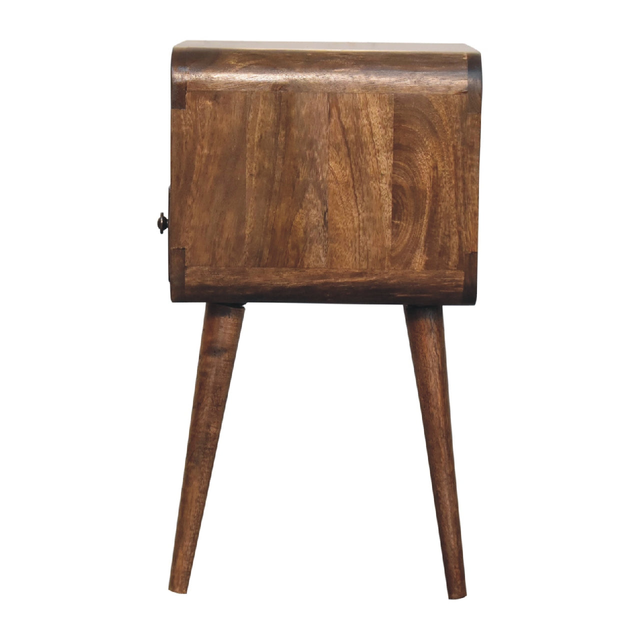 Thawatchai Mini Mango Wood Curve Open Bedside with Drawer