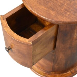 Olbia Mini Chestnut Mango Wood 2 Drawer Drum Chest