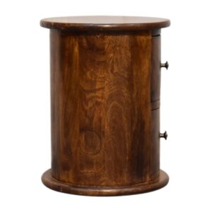 Olbia Mini Chestnut Mango Wood 2 Drawer Drum Chest