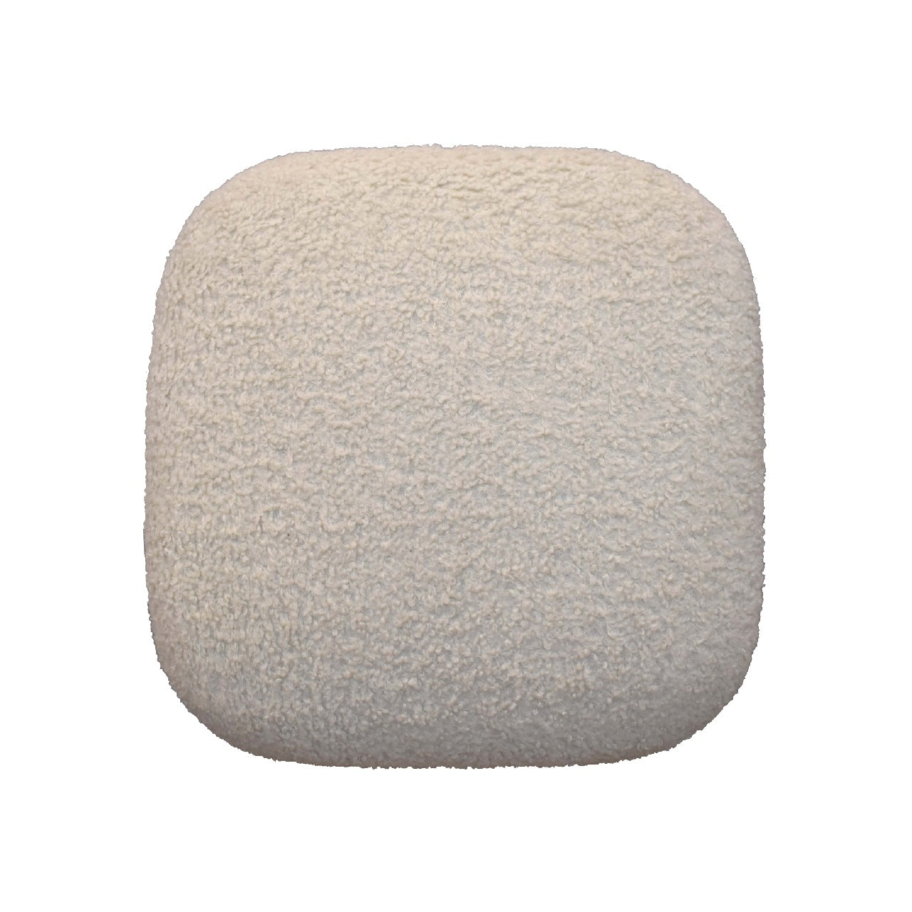 Olbia Boucle Cream Square Footstool Mango Wood Legs