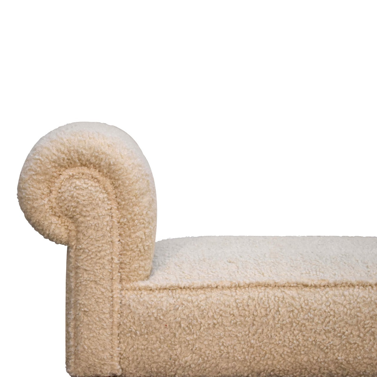 Olbia Boucle Cream and Mango Wood Bench