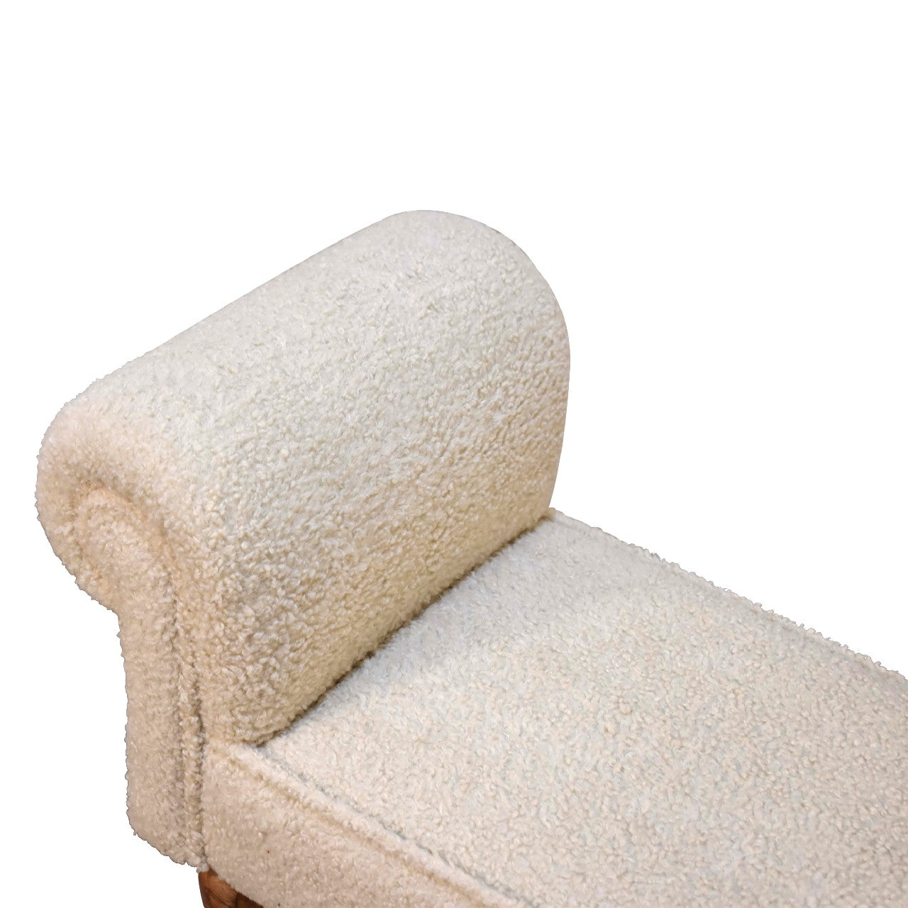Olbia Boucle Cream and Mango Wood Bench