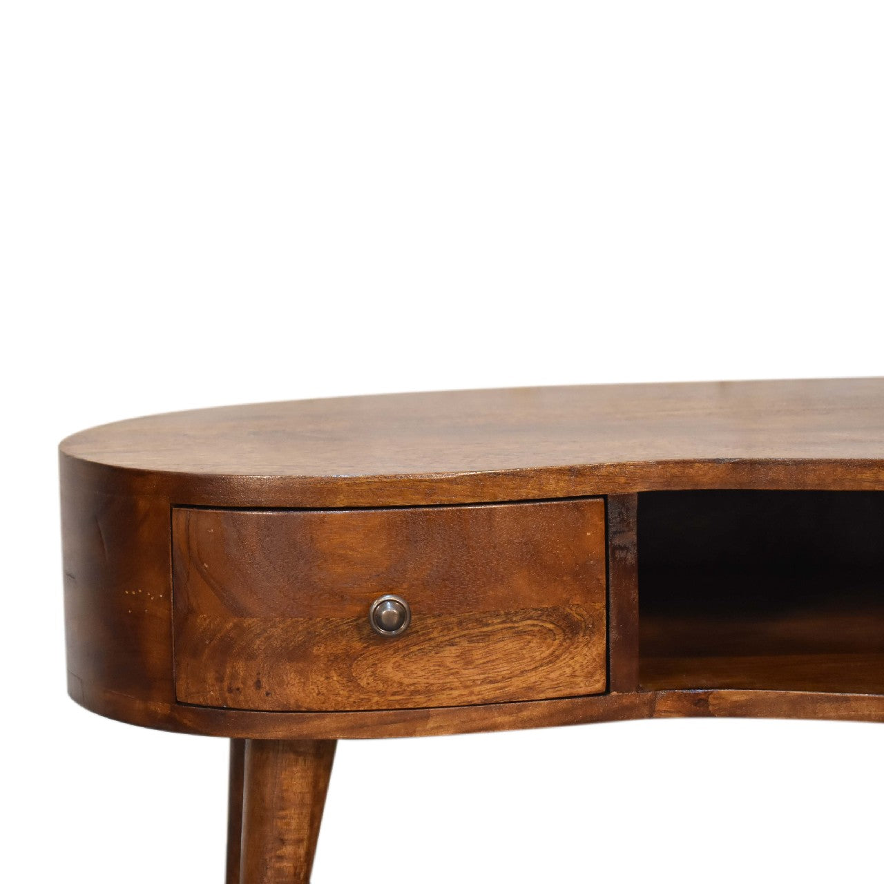 Parma Chesnut Mango Wood Wave Coffee Table with Drawer