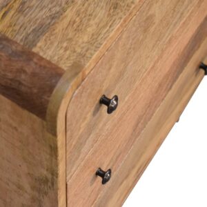 Peschiera Small Curved Oak Mang Wood 3 Drawer Chest