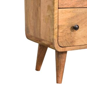 Peschiera Small Curved Oak Mang Wood 3 Drawer Chest