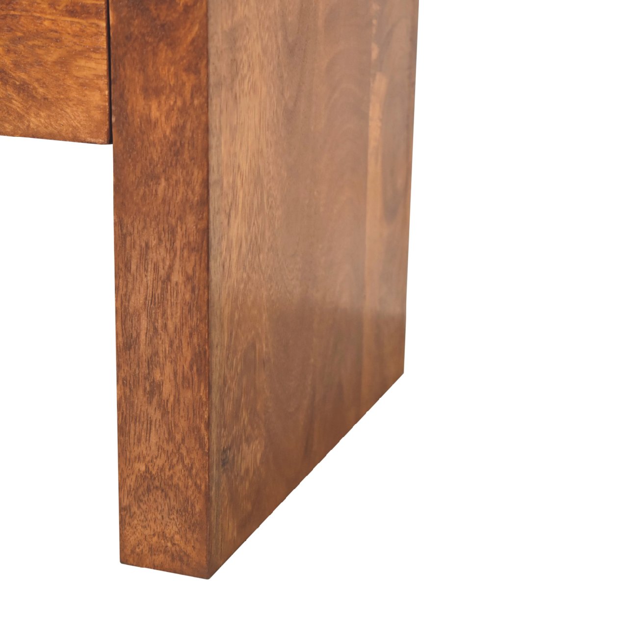 Kahuku Chestnut Mango Wood Curved Bedside Table with Drawer