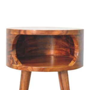 Khrai Open Honey Mango Wood Bedside Table