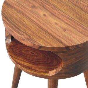 Khrai Open Honey Mango Wood Bedside Table
