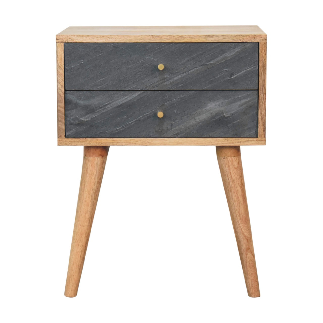 Kailua Natural Mango Wood and Slade Bedside Table