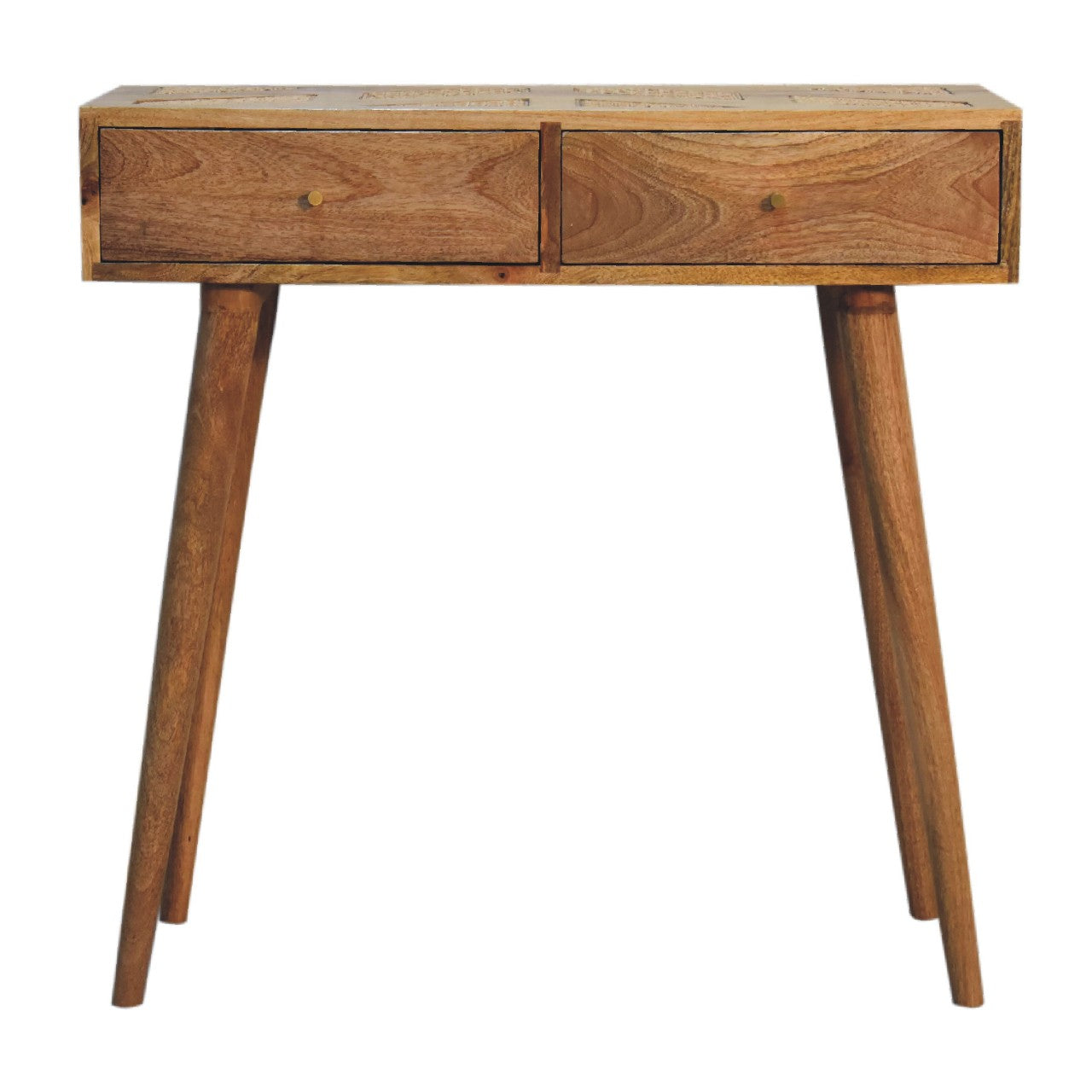 Chamonix Mango Wood Console Table 2 Drawers Angled Legs