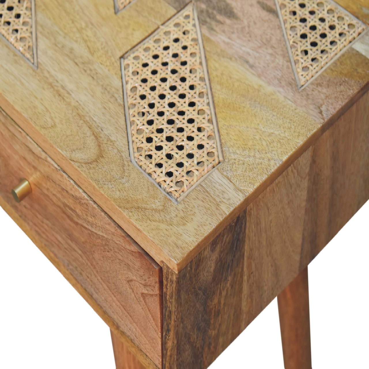 Chamonix Mango Wood Console Table 2 Drawers Angled Legs
