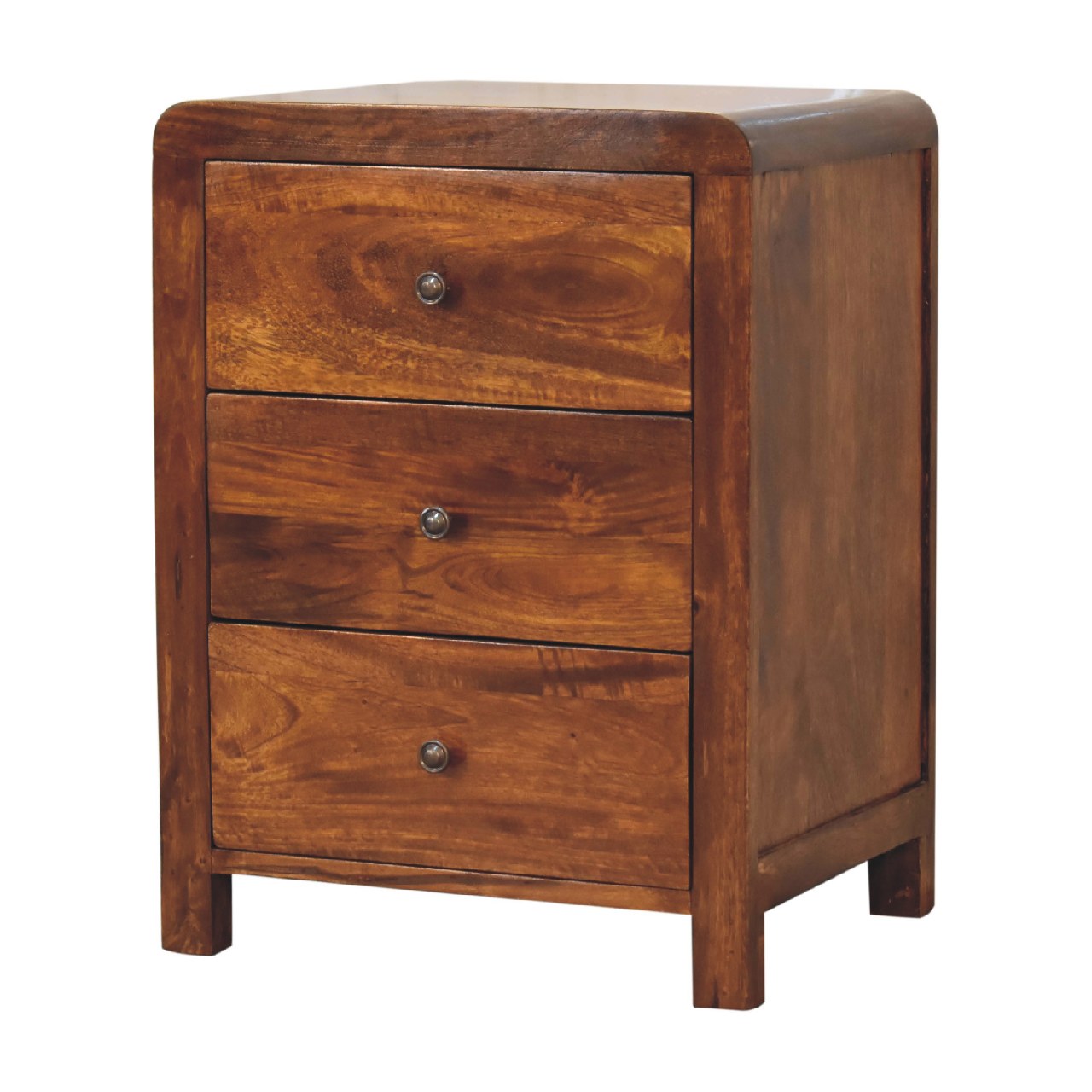 Thai 3 Drawer Bedside Table Mango Wood