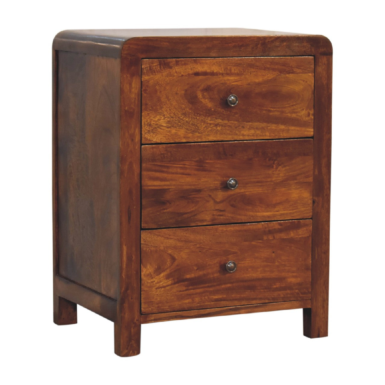 Thai 3 Drawer Bedside Table Mango Wood