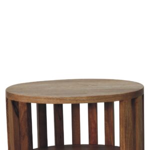 Kaiula Double Shelf Oak Mango Wood Bedside Table